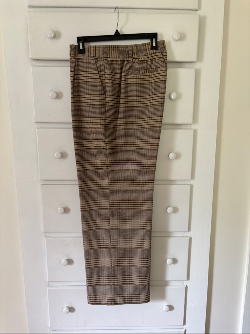 Lands' End Women's Plaid Trousers in Brown and Tan